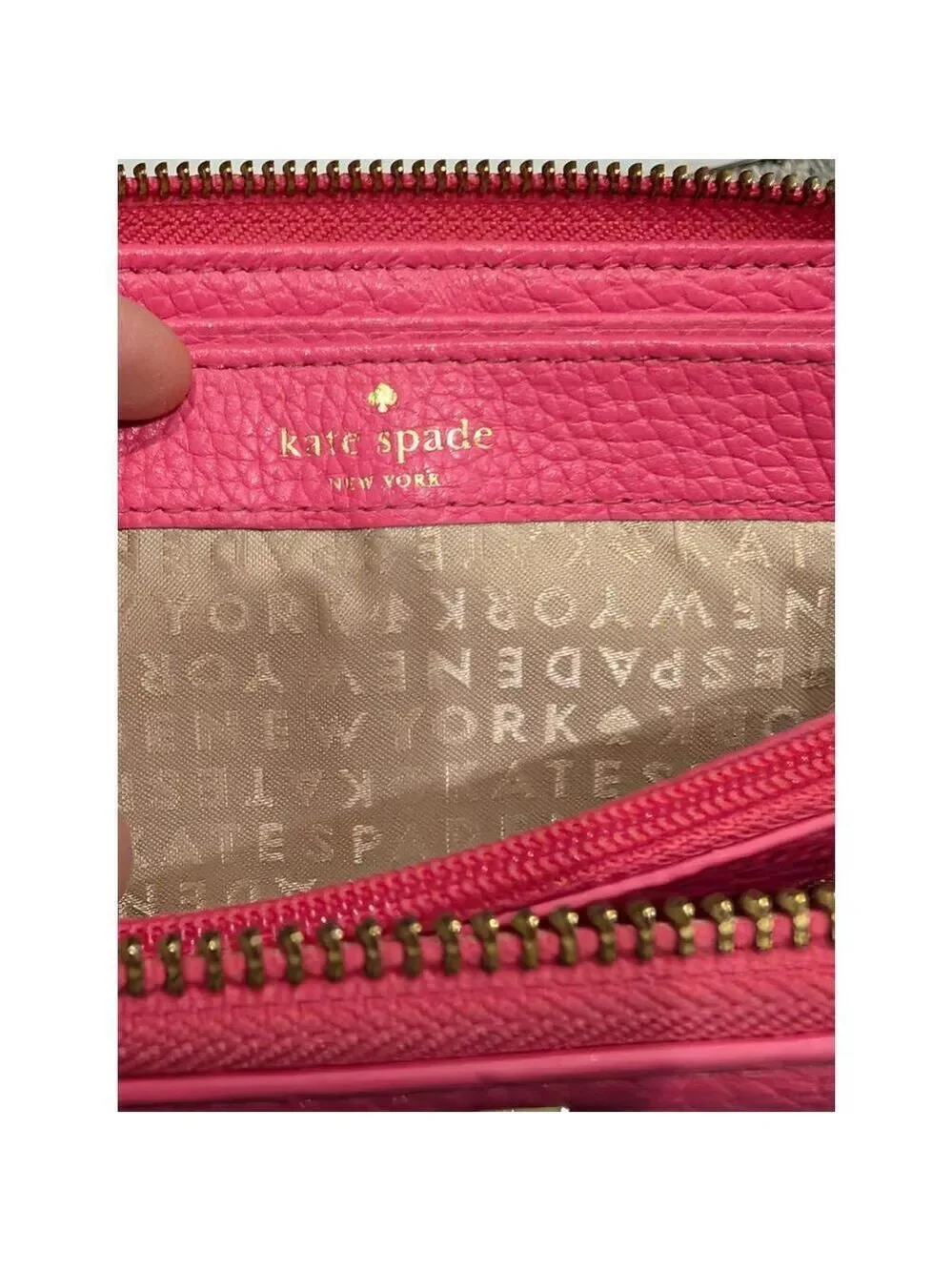Kate Spade New York Hot Pink Leather Zip Wallet